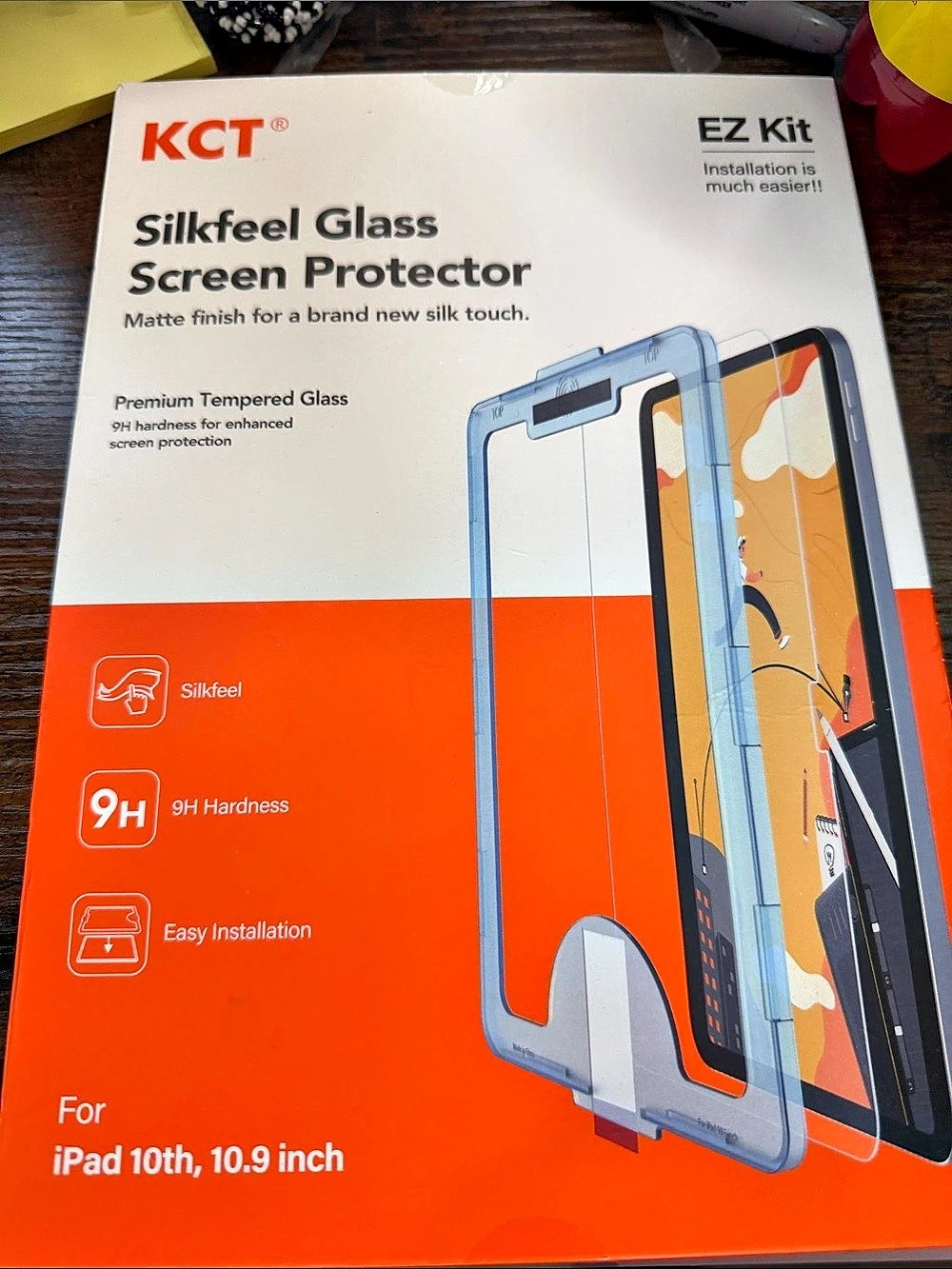 KCT Silkfeel Glass Screen Protector EZ Kit for iPad 10th 10.9 inch Gen